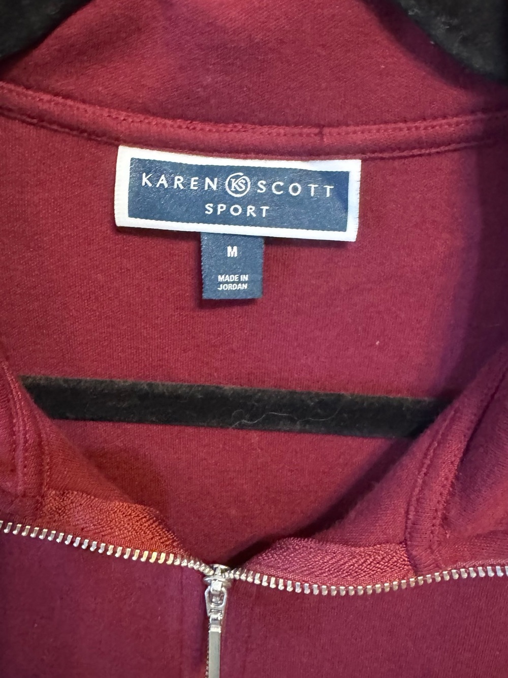 Karen Scott Sport Quarter-Zip Pullover - Burgundy NWT size Medium - Picture 3 of 9